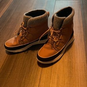 Sorrel brown and grey boots